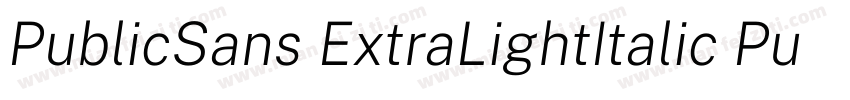 PublicSans ExtraLightItalic Public字体转换